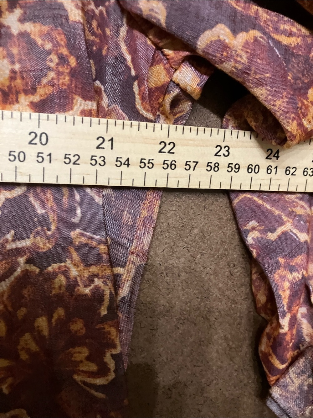 Cocomo purple and tan floral button-front tunic - Picture 4 of 9